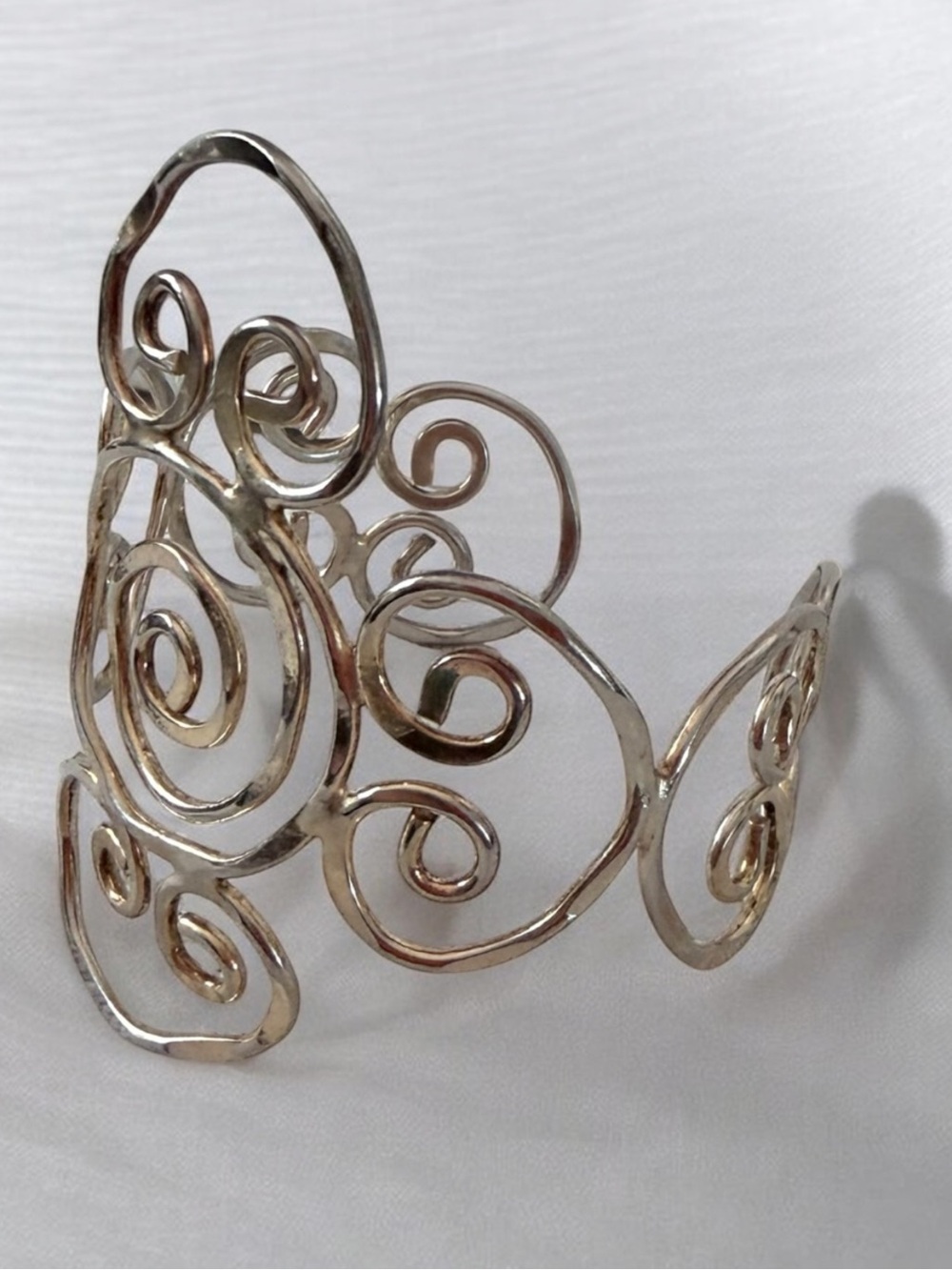 Vintage Gold Swirl Open Cuff Bracelet